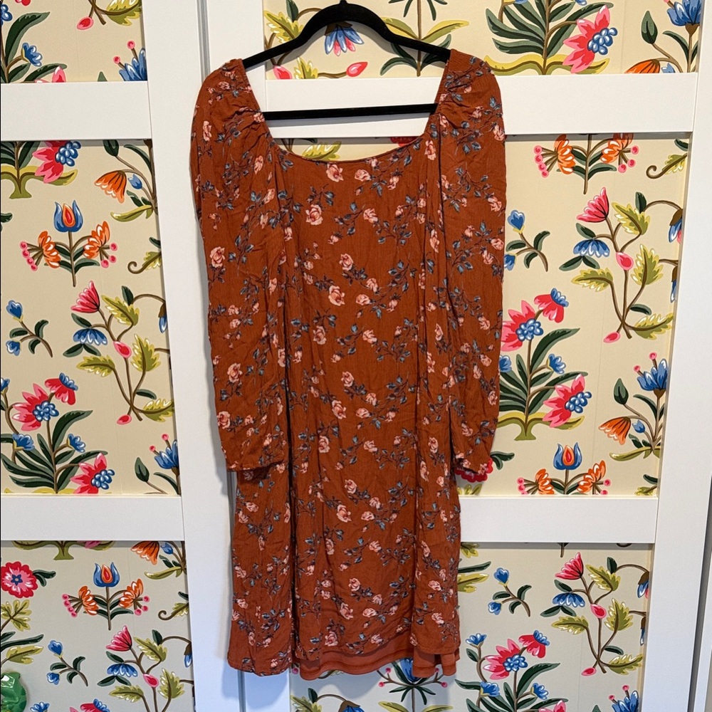 Maternity Wild Honey Terracotta Floral Dress